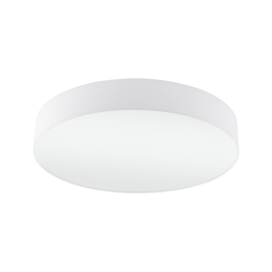 Plafoniera rotonda tessuto bianco moderna per camera da letto eglo pasteri