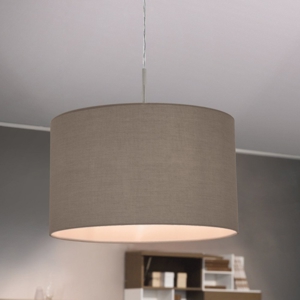 Lampadario a sospensione cilindro in tessuto tortora 38 cm eglo pasteri