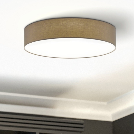 Plafoniera tonda moderna per salotto 76 cm tortora eglo pasteri