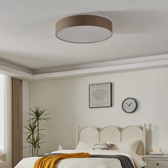 Plafoniera tonda moderna per salotto 76 cm tortora eglo pasteri