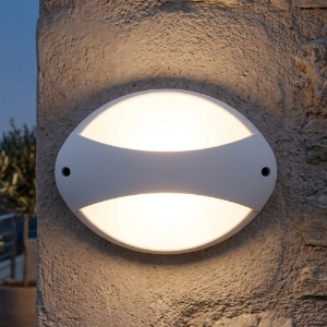 Applique da esterno ovale bianca moderna led 3000k ip65