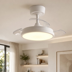 Ventilatore con plafoniera pale retraibili eglo malpica led cct stanza 13mq