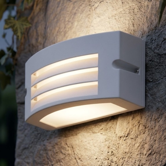 Applique da esterno balcone moderna bianca led 10w 3000k ip65