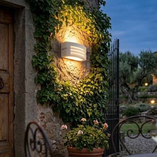 Applique da esterno balcone moderna bianca led 10w 3000k ip65
