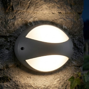 Applique per esterno antracite ovale moderna led 3000k ip65