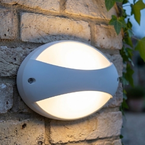 Applique ovale da esterno bianco led 7w 4000k ip65