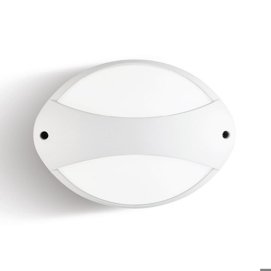 Applique ovale da esterno bianco led 7w 4000k ip65