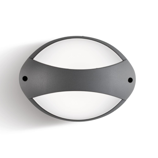 Applique da esterno antracite design ovale led 4000k ip65