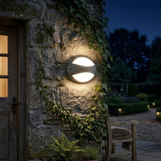 Applique da esterno antracite design ovale led 4000k ip65