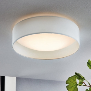 Plafoniera di cilindro in tessuto bianco 32 cm eglo pasteri
