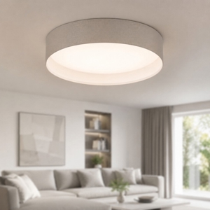 Plafoniera da soffitto rotonda di tessuto tortora cilindro 32 cm eglo pasteri