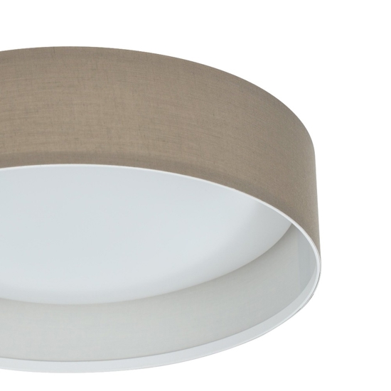 Plafoniera da soffitto rotonda di tessuto tortora cilindro 32 cm eglo pasteri