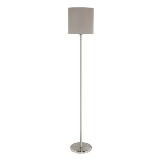 Piantana lampada da terra eglo pasteri paralume cilindro tortora moderna