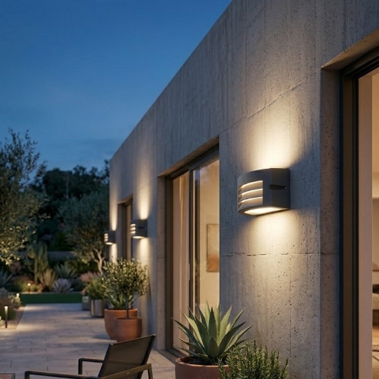 Applique grafite per esterni moderna led 3000k ip65
