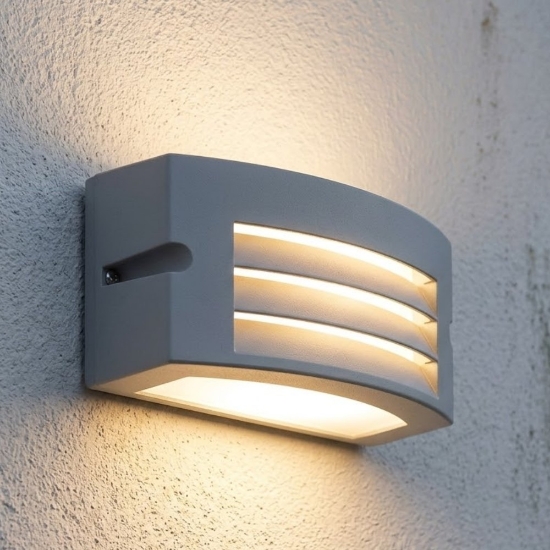 Applique da esterno grigio alluminio led 10w 3000k ip65