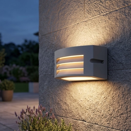 Applique per esterno balcone led 4000k grigio alluminio