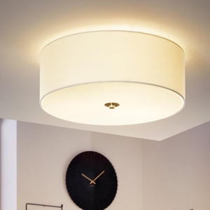 Plafoniera moderna cilindro in tessuto bianco 47 cm eglo pastera