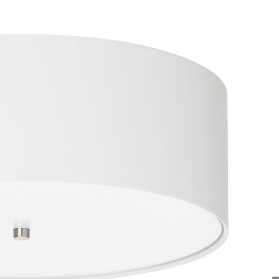 Plafoniera moderna cilindro in tessuto bianco 47 cm eglo pastera