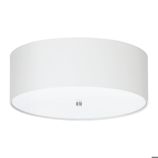 Plafoniera moderna cilindro in tessuto bianco 47 cm eglo pastera