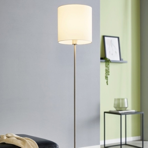 Piantana moderna con paralume bianco stelo nickel eglo pastera