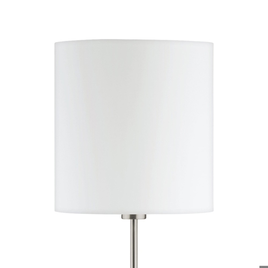 Piantana moderna con paralume bianco stelo nickel eglo pastera