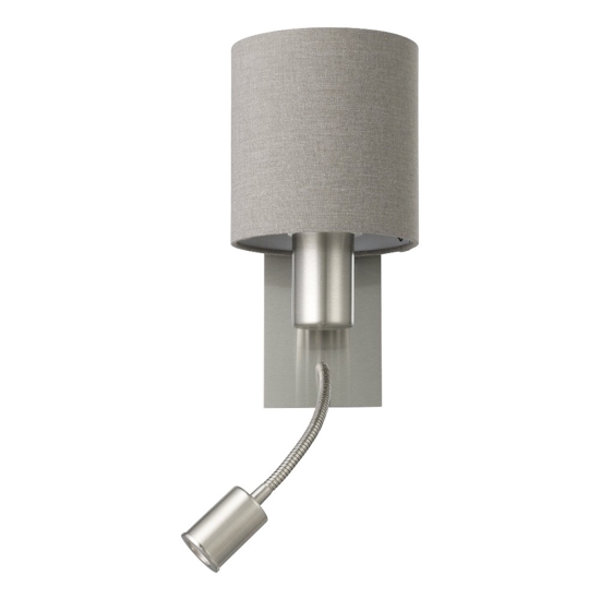 Applique grigio per comodino camera da letto moderna con luce da lettura orientabile eglo pasteri