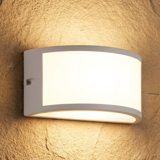 Applique da esterno design curvo bianco led 3000k ip65