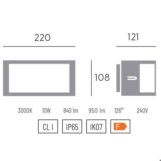 Applique da esterno design curvo bianco led 3000k ip65