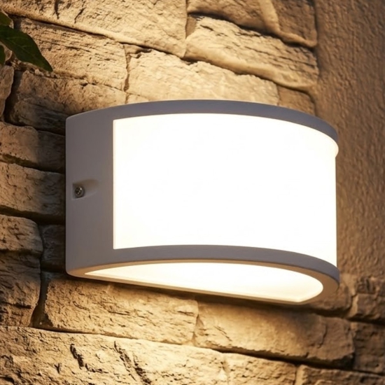Applique curva per esterno bianca led 4000k ip65