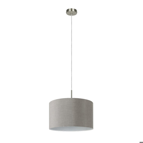 Lampadario paralume a sospensione tessuto grigio cilindro eglo pasteri