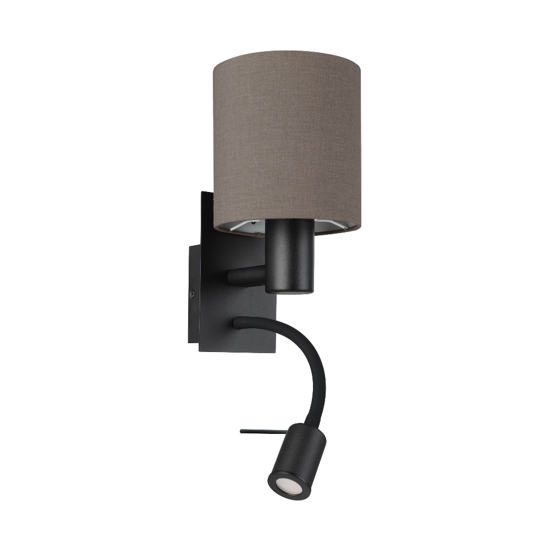 Applique per camera da letto antracite marrone luce da lettura eglo pasteri