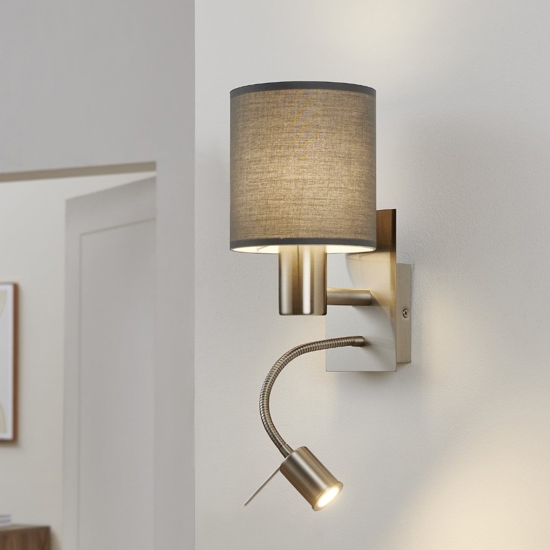 Applique per camera da letto marrone antracite luce da lettura eglo pasteri