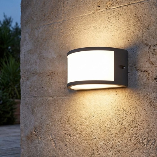 Applique da esterno design curvo grafite led 3000k ip65