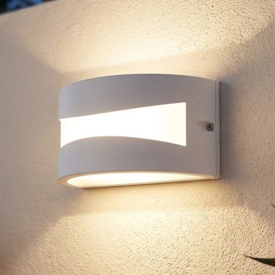 Applique da esterno design moderno bianco led 3000k ip65