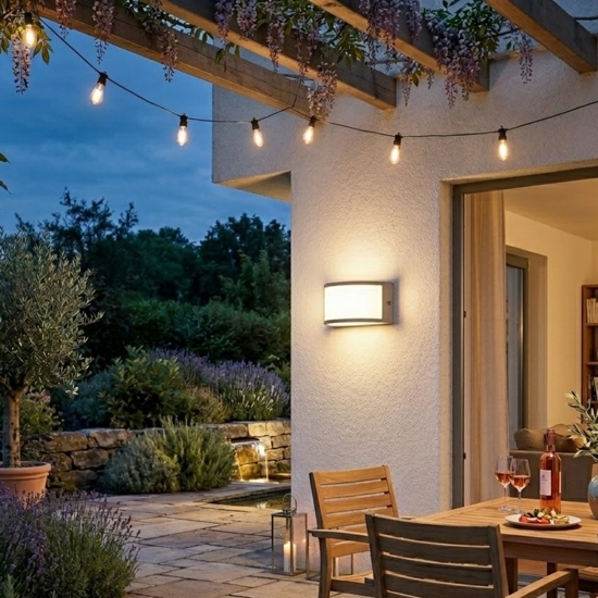 Applique per esterno balcone moderno led 4000k grafite ip65