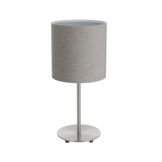 Abat-jour lampada da comodino paralume grigio per camera da letto moderna eglo pasteri