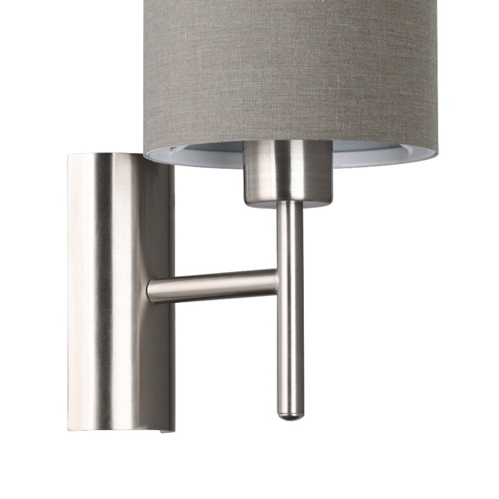 Applique da parete con paralume in tessuto cilindro grigio moderna eglo pastera