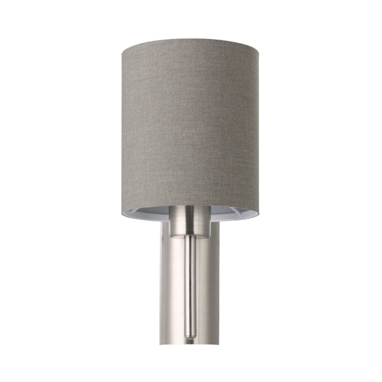 Applique da parete con paralume in tessuto cilindro grigio moderna eglo pastera