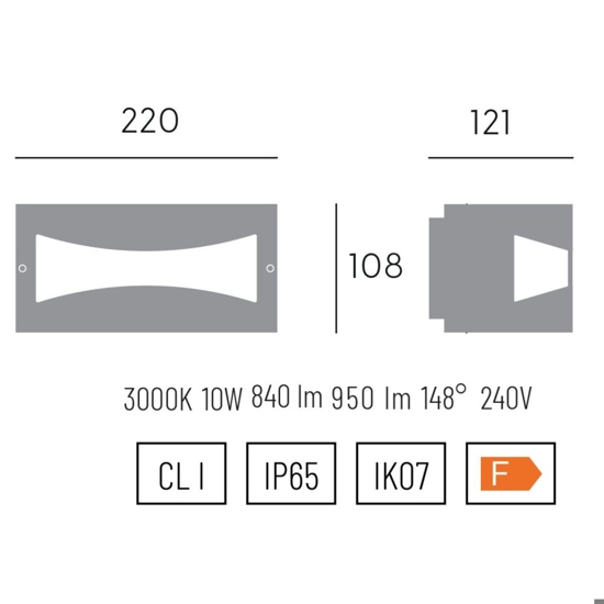 Applique da esterno grafite led 3000k ip65