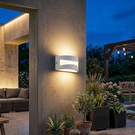 Applique da esterno bianca moderna led 4000k ip65