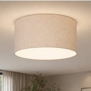 Plafoniera cilindro di tessuto lino da soffitto eglo feniglia