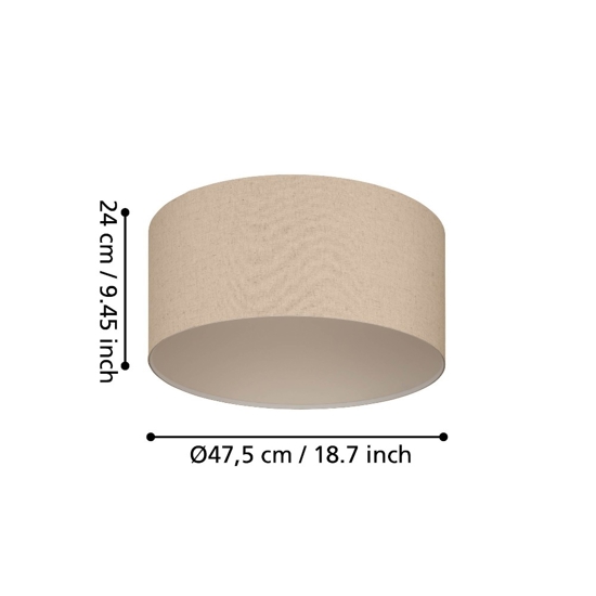 Plafoniera cilindro di tessuto lino da soffitto eglo feniglia