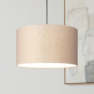 Lampadario a sospensione paralume cilindro di lino eglo feniglia