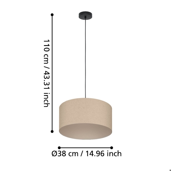 Lampadario a sospensione paralume cilindro di lino eglo feniglia