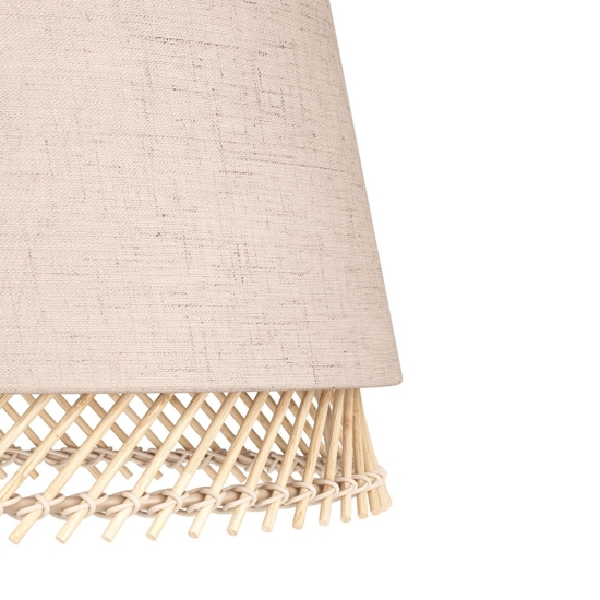 Abat-jour lampada da comodino con paralume lino legno eglo tabley per camera da letto