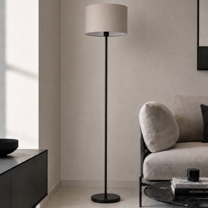 Lampada da terra piantana moderna con paralume lino naturale eglo feniglia