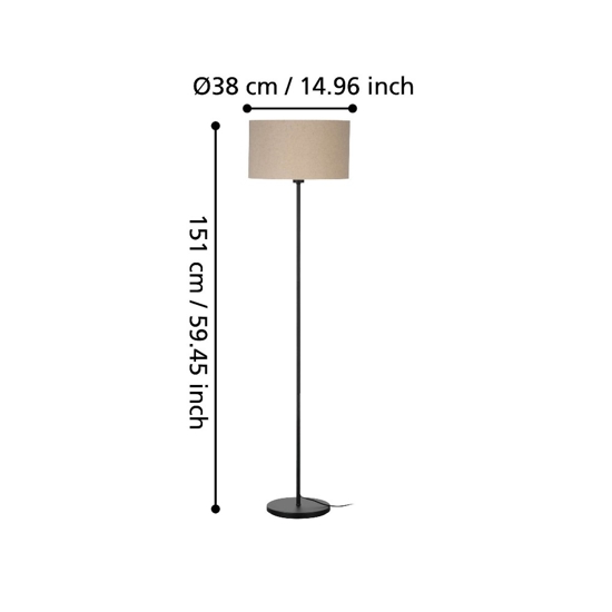 Lampada da terra piantana moderna con paralume lino naturale eglo feniglia