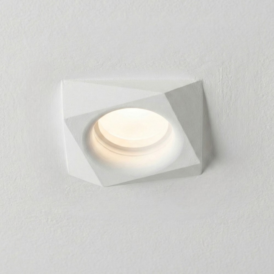 Faretto forma diamante da incasso in gesso per controsoffitto