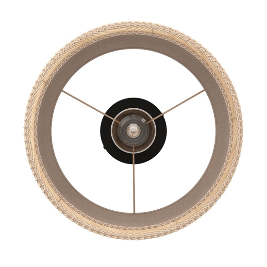 Plafoniera da soffitto in tessuto lino con inserti in legno eglo tabley