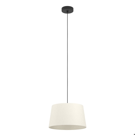 Lampadario a sospensione paralume cono di tessuto bianco eglo febres